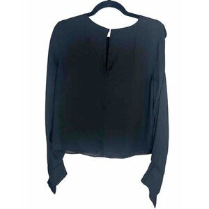 Ramy Brook Open Shoulder Lace Blouse Black Size Large Cocktail Party Career I